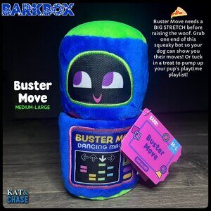 New Bark Box Dog Toy Dancing Dance Buster Move M L Pull Tug Squeak Plush Treat